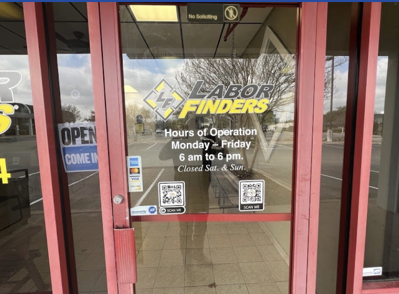 labor finders door signage by Austin sign depot